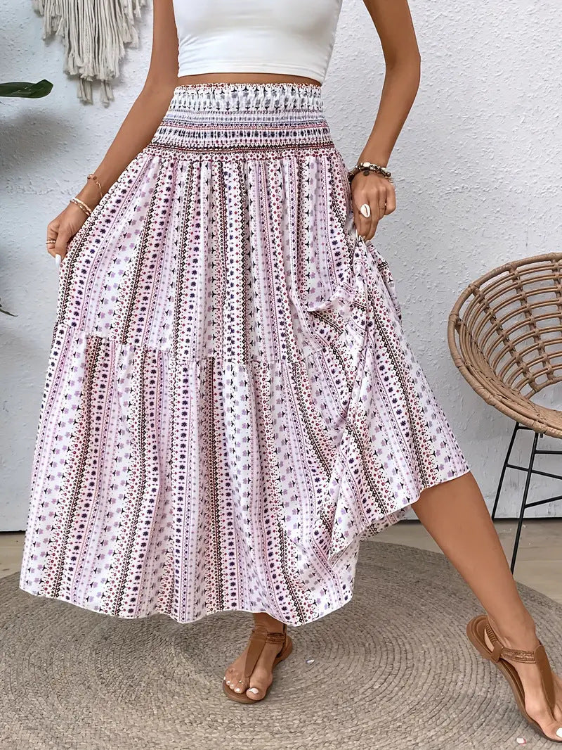 Isabelle | Jupe Maxi en Chiffon à Imprimé Floral