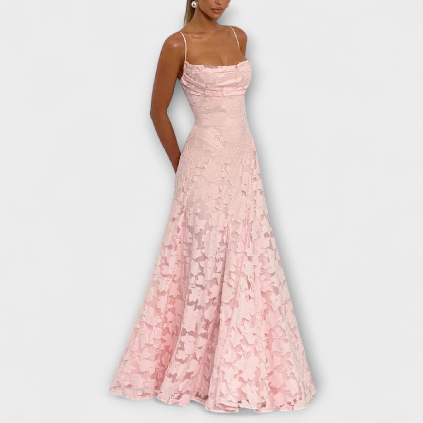 Coralie | Robe Longue de Cérémonie en Dentelle Florale