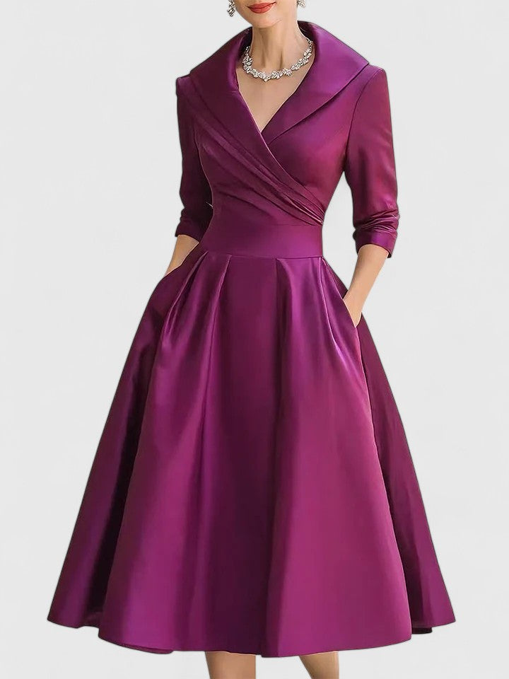 Rosalie | Robe midi femme chic avec poches