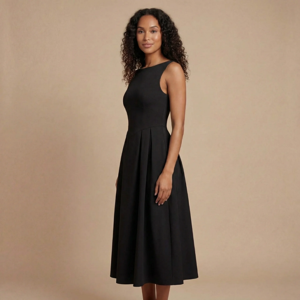 Aveline | Robe Midi Col Bateau pour Cérémonie