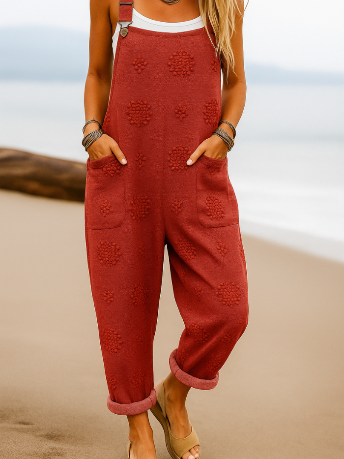 Meryl | Combinaison Fleurie à Jambes Larges