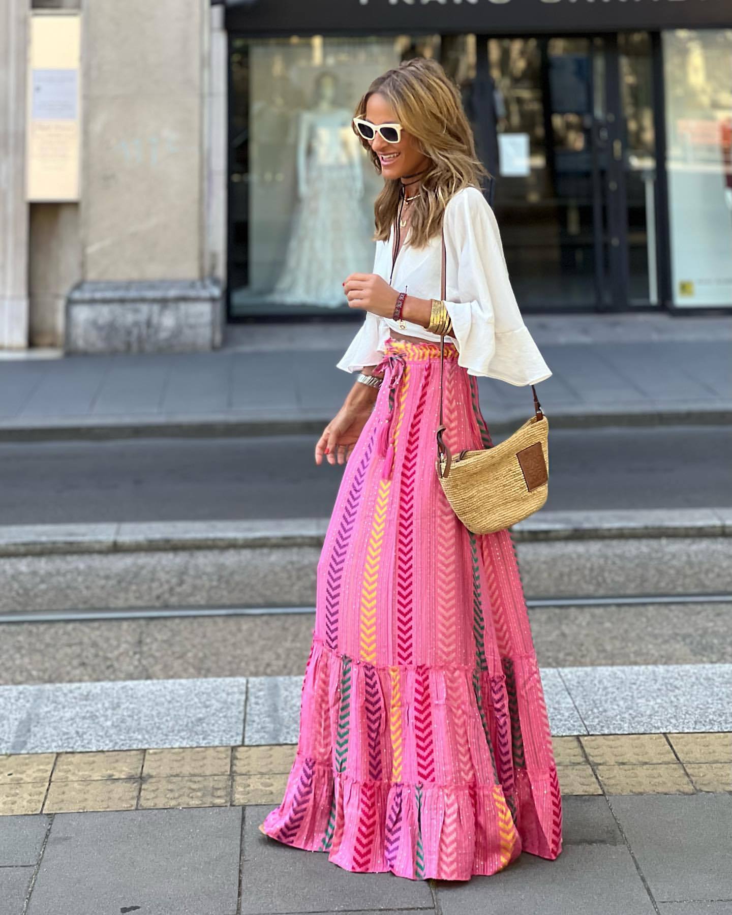 Martine | Robe Maxi Évasée à Imprimé Floral