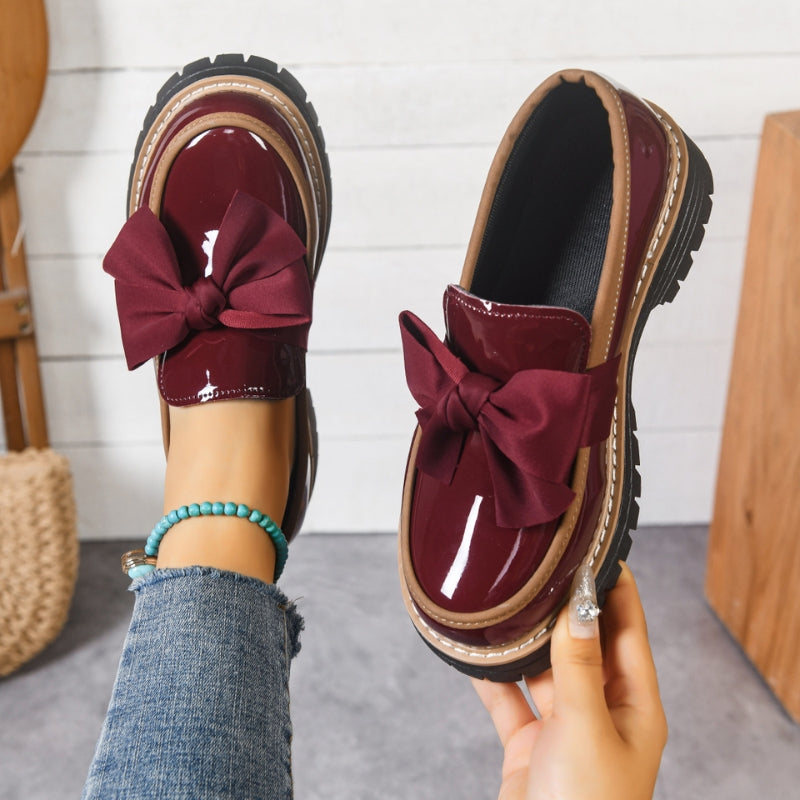 Huguette | Mocassins Vernis à Nœud