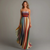 Apolline | Robe de Soirée Longue Bustier Plissée pour Fêtes