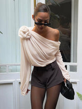 Séraphine | Blouse Asymétrique Une Épaule pour Soirée