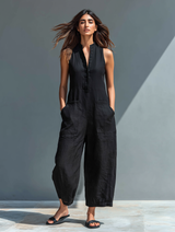 Solenn | Combinaison Sans Manches Col Mandarin