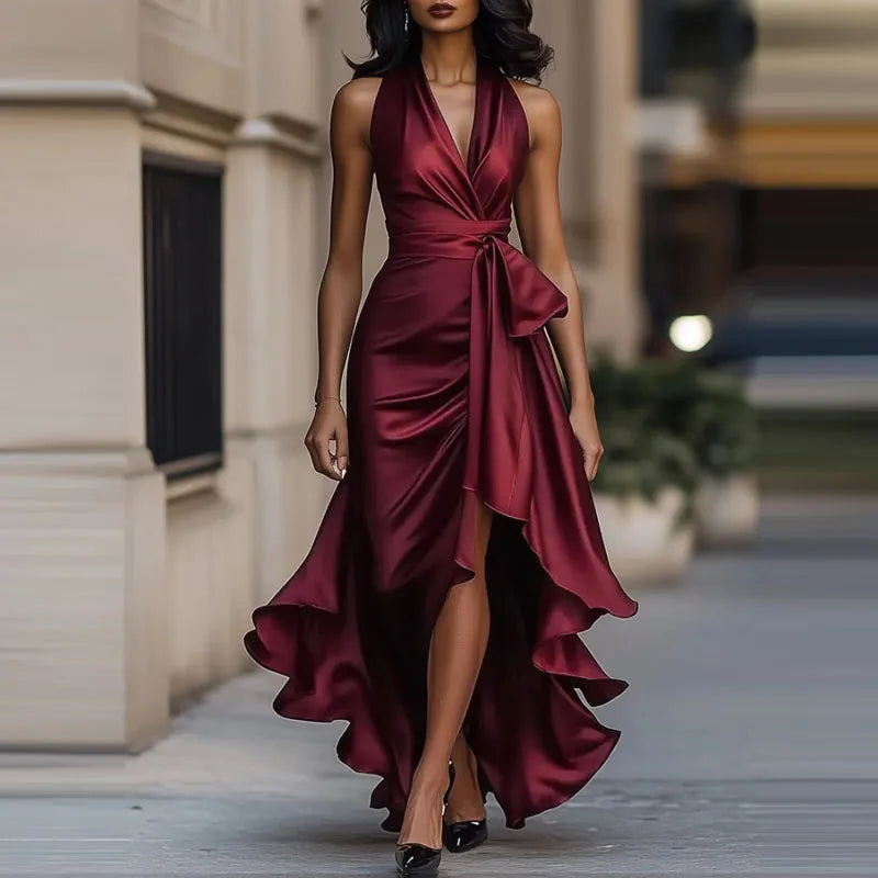Keltie | Robe Maxi Satinée Dos Nu