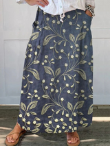 Catherine | Jupe Maxi Rétro à Imprimé Floral