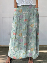 Sylvie | Jupe Maxi à Imprimé Floral et Abeilles