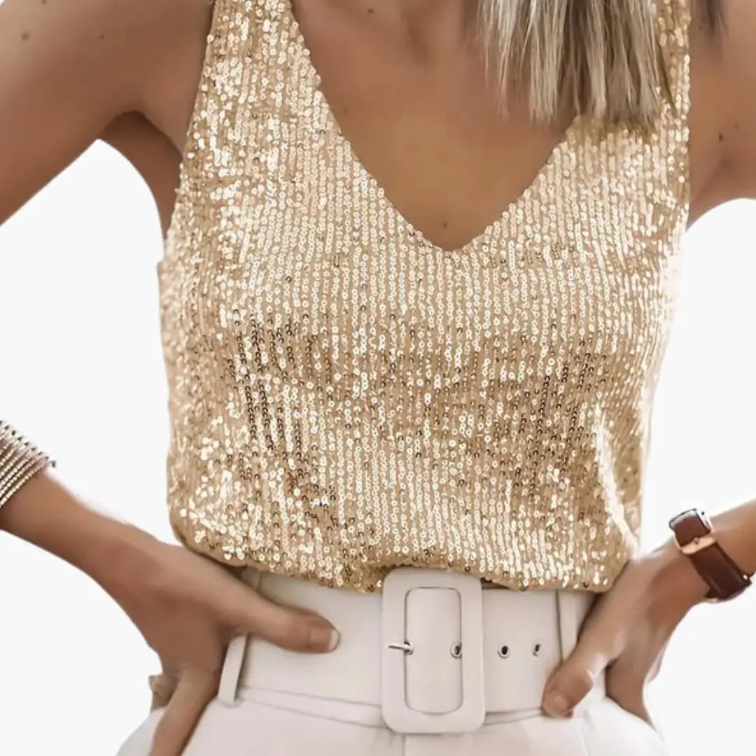 Lauriane | Débardeur à Sequins Col V