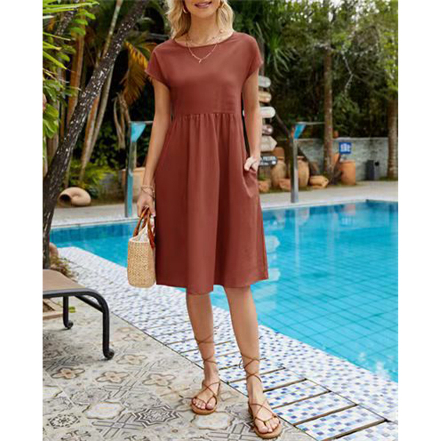 Léna | Robe d’été femme midi fluide avec poches