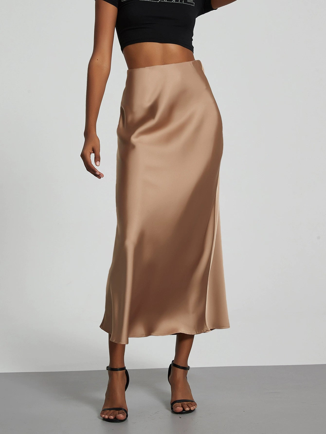 Adrienne | Jupe Midi A-Ligne Taille Haute