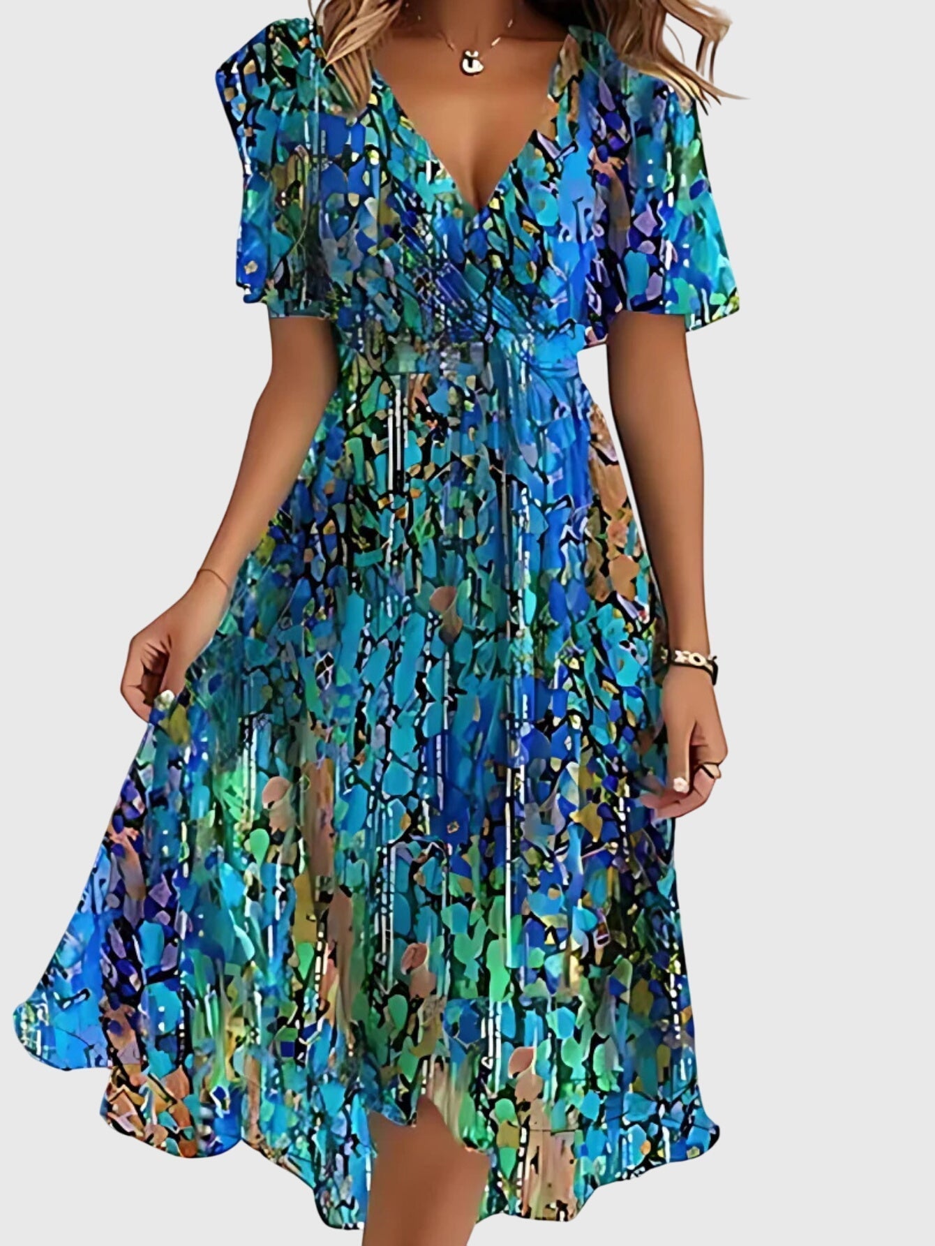 Thaïs | Robe Midi Bohème d’Été Fluide