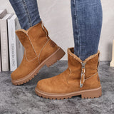 Bottines d'hiver femme doublées à semelle crantée