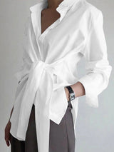 Gwenaëlle | Chemise Oversize à Ceinture Nouée