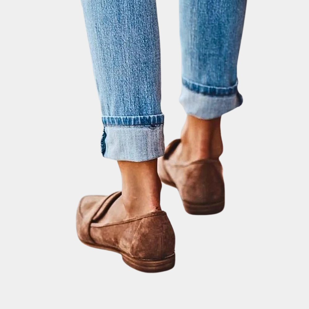 Mocassins femme plats en teintes neutres