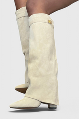 Quiterie | Bottes Cavalières Bout Pointu Talon Bloc