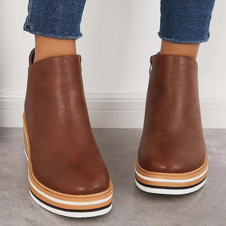 Bottines compensées femme à tige courte