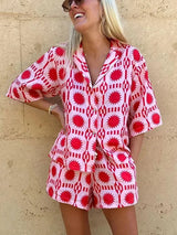 Lilou | Ensemble Chemise et Short Rose