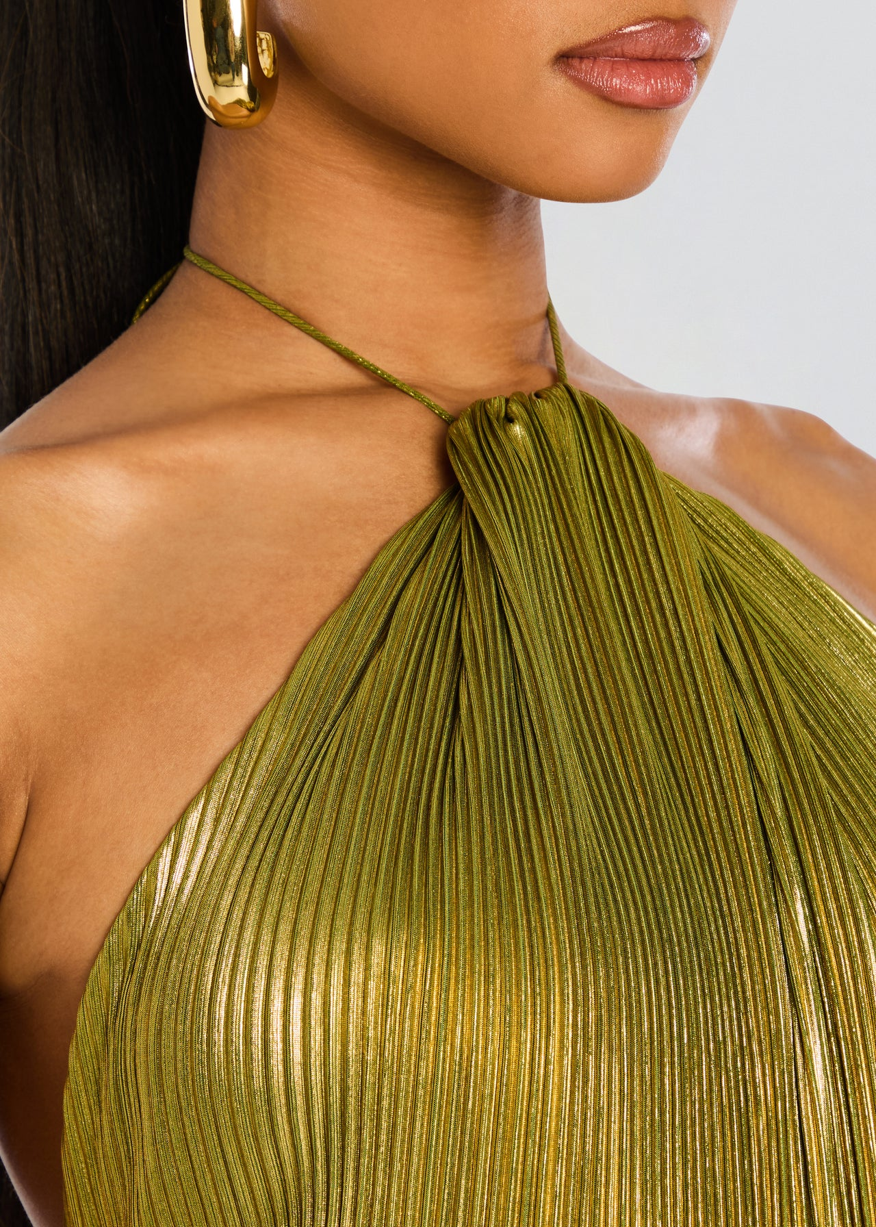 Thalia | Robe Maxi Plissée Taille Froncée