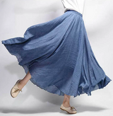 Lunara jupe A-line fluide effet lin femme