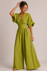 Soumaya | Combinaison Manches Trois-Quarts Taille Haute