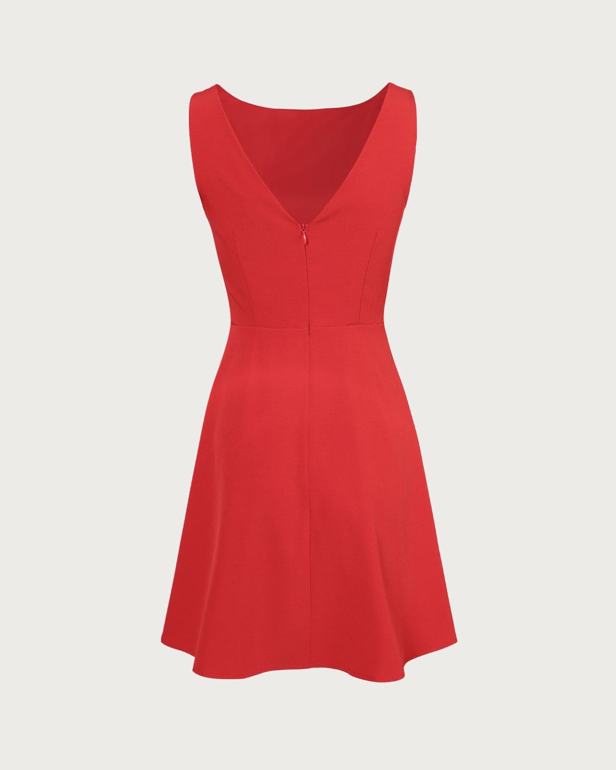 Margaux | Robe Courte Rouge Col Bateau
