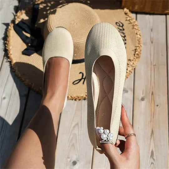 Ballerines plates à dessus texturé souple