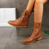 Sévéline | Bottines Lacées Zip Latéral Talon Bloc