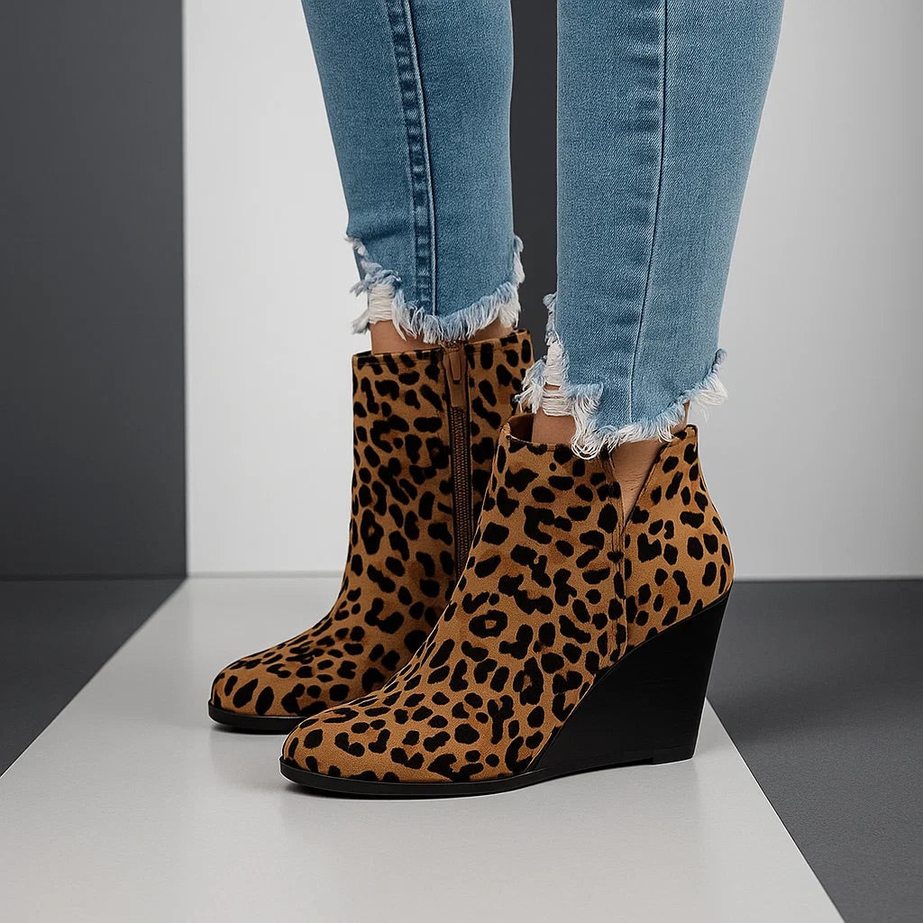 Colinette | Bottines Daim Talon Compensé Zip
