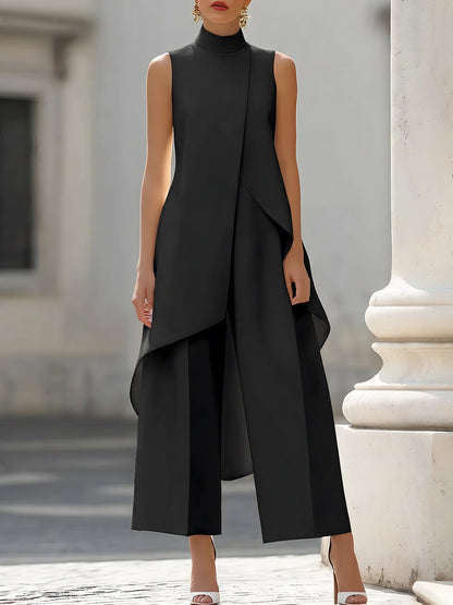 Odile | Ensemble Top Asymétrique Pantalon Large