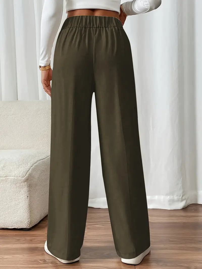 Loredane | Pantalon Large Taille Élastique à Poches