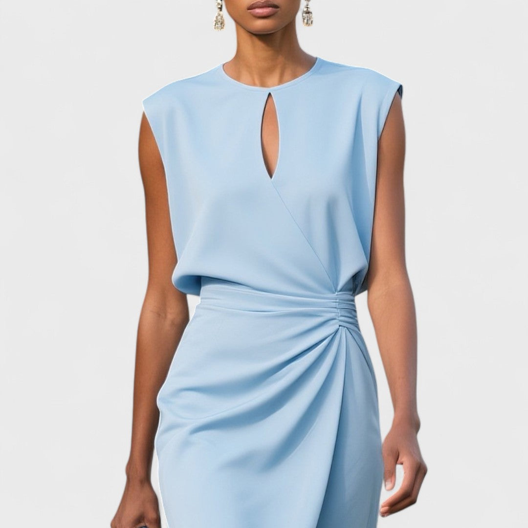Sabine | Robe Chic Femme Taille Marquée pour Bureau et Dîner
