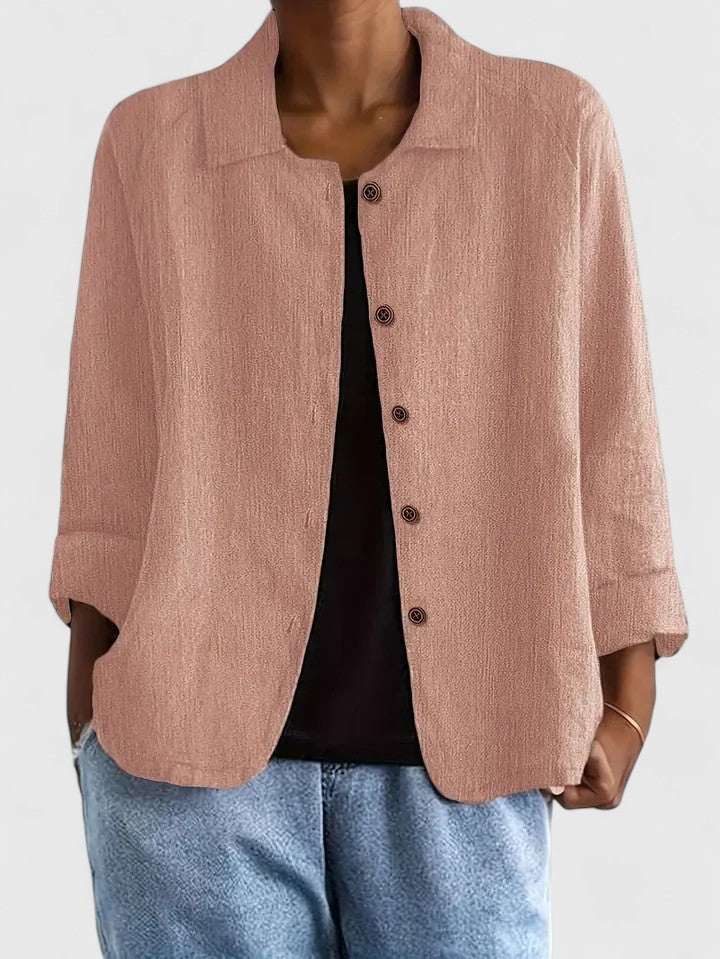 Solène | Blouse Boutonnée Manches Longues pour Quotidien