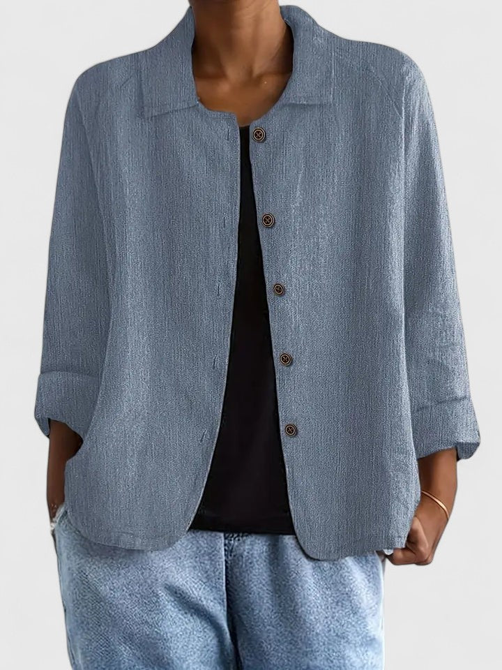 Solène | Blouse Boutonnée Manches Longues pour Quotidien