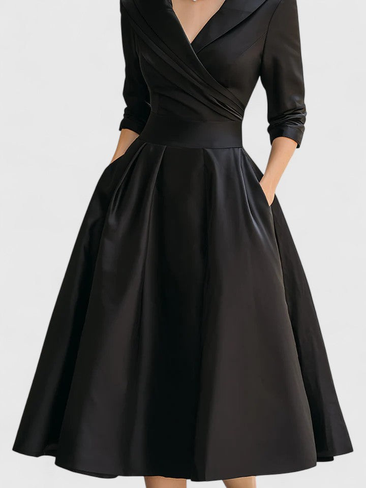 Rosalie | Robe midi femme chic avec poches