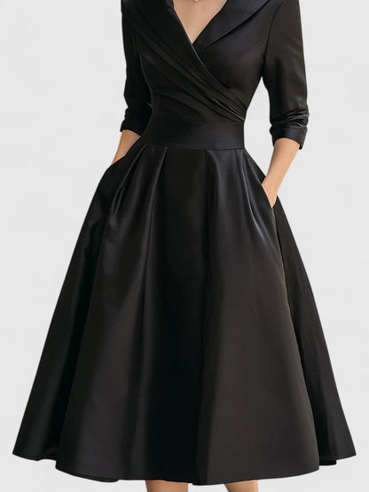 Rosalie | Robe midi femme chic avec poches