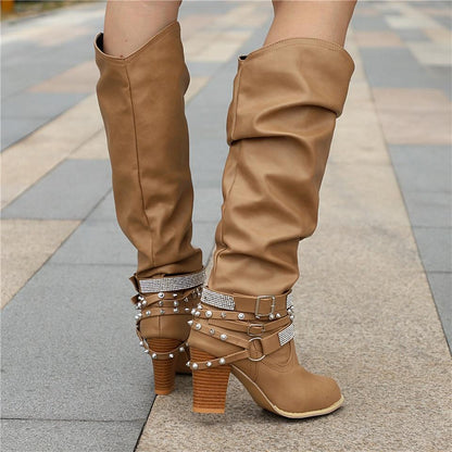 Paméline | Bottes Hautes Genou Souples Talon Bloc
