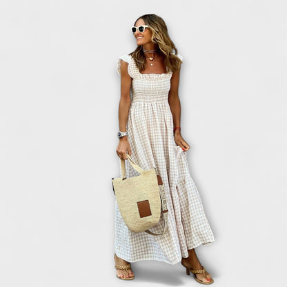 Roxane | Robe Longue Blanche à Manches Volantées