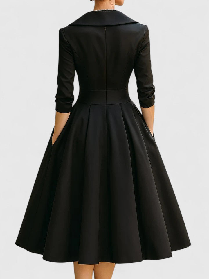 Rosalie | Robe midi femme chic avec poches