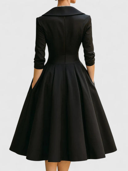 Rosalie | Robe midi femme chic avec poches