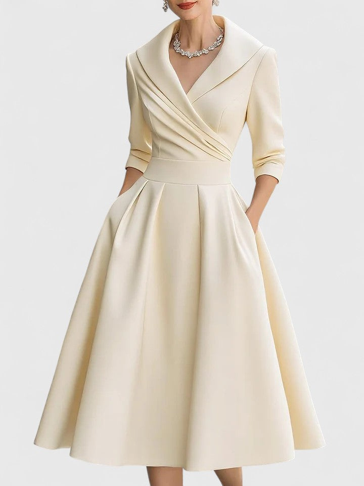 Rosalie | Robe midi femme chic avec poches
