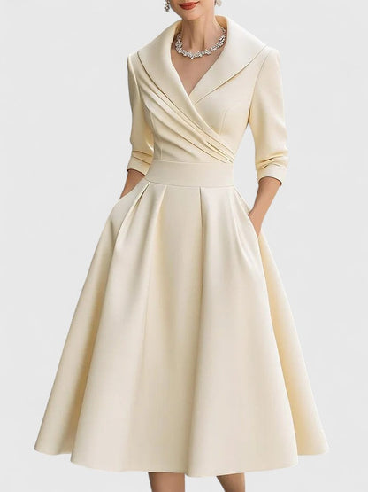 Rosalie | Robe midi femme chic avec poches