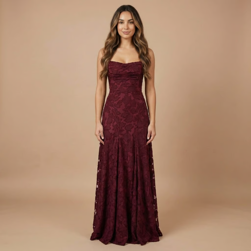 Ombeline | Robe Longue de Cérémonie Fleurie