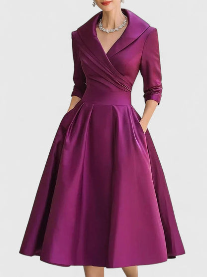 Rosalie | Robe midi femme chic avec poches