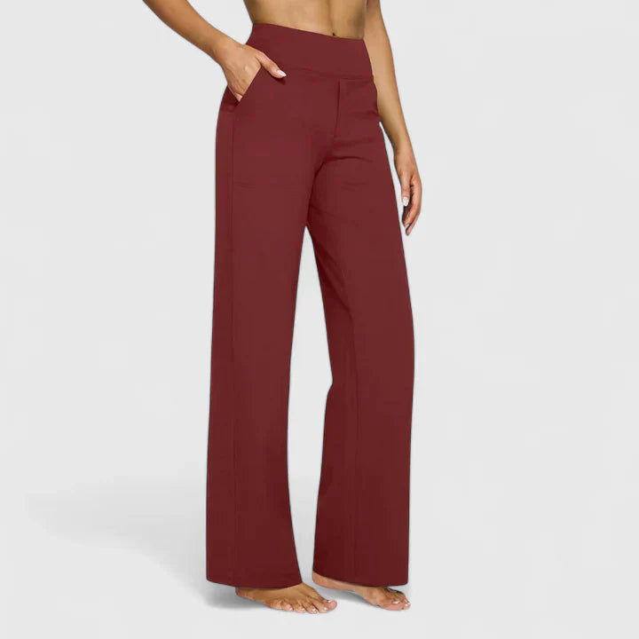 Amélie | Pantalon Droit Taille Élastique pour Quotidien
