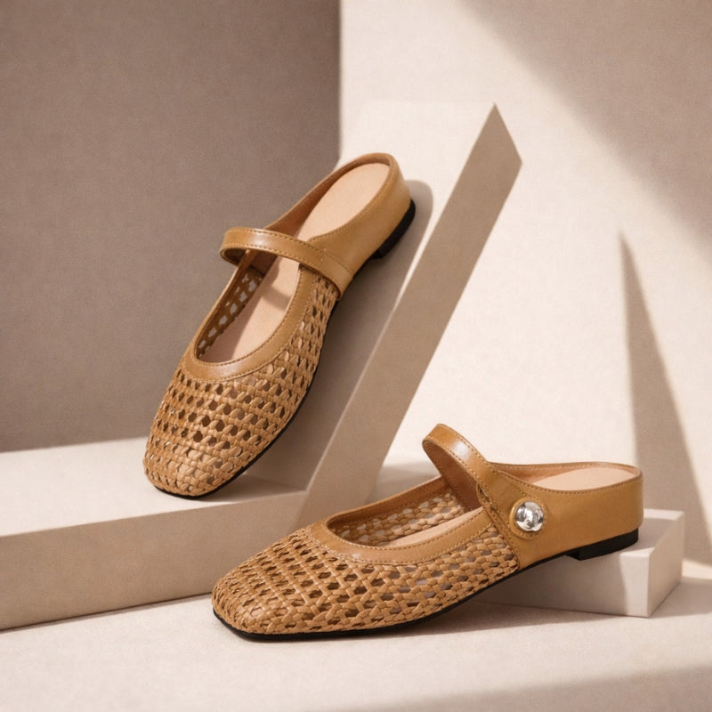 Goldie | Mules Tressées Mary Jane