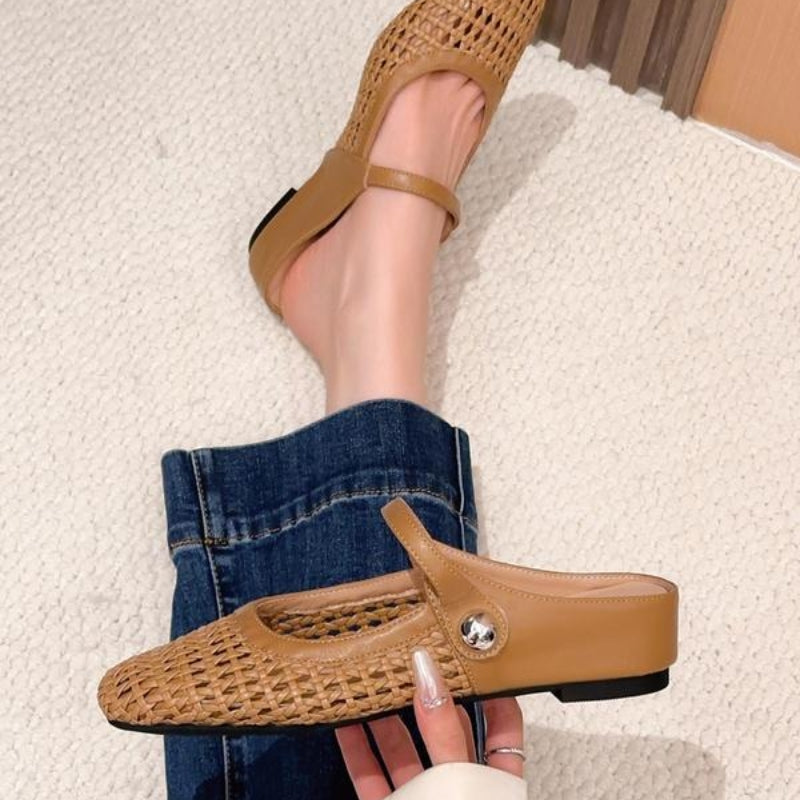 Goldie | Mules Tressées Mary Jane