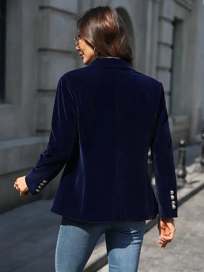 Aubertine | Blazer en Velours Coupe Ajustée