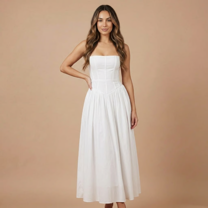 Floriane | Robe Midi Fleurie pour Cérémonie
